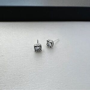 Dazzling Silver Crystal Stud Earrings